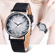Fashion Womens Unisex Casual Canvas Leather Band Analog Quartz Watch Hot Sale Floral Print Round Case Watches For Female Ladies 2024 - buy cheap
