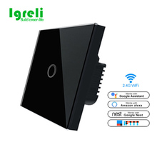 Igrel- interruptor de pared inalámbrico para el hogar, pulsador táctil inteligente con Control remoto por aplicación, WIFI, funciona con Alexa/Google Home, 1/2/3 entradas, UE/Reino Unido 2024 - compra barato