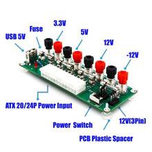 Electric Circuit 24Pins ATX Benchtop Computer Power Supply 24 pin atx Breakout board module DC plug connector with USB 5V Port 2024 - buy cheap