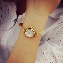 Relógio dourado de aço inoxidável feminino, fashion pulseira de luxo feminino vestido, relógio de pulso casual para mulheres, quartzo com pulseira de malha 2024 - compre barato