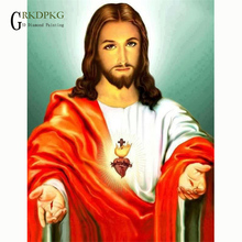 GRKDPKJ 5d diamante pintura taladro completo diamante cuadrado bordado imágenes de punto de cruz de diamantes de imitación fe padre cruz de Jesús 2024 - compra barato