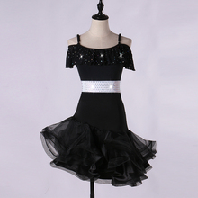 Vestido Latino para niñas, ropa de Club de baile de Tango y Rumba, trajes de competición lq042, color blanco y negro 2024 - compra barato