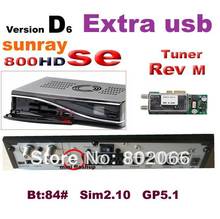 free shipping lastest  Rev D6  sunray 800 SE receiver 800se satellite receiver 800 hd SE Extra USB Rev M tuner 2024 - buy cheap