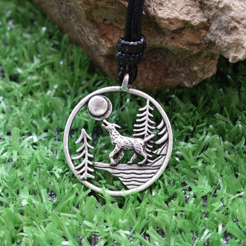 Sterling Silver Celtic Moon Wolf Pendant Necklace with Birthstone Crystals Birthday Jewellery Gifts for Women Her