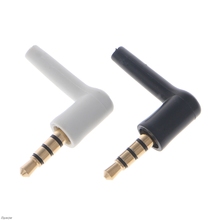 Mini conector de Audio para auriculares estéreo, 10 uds, chapado en oro, 3/4 Pole, 3,5mm, 90 grados, macho, Damom 2024 - compra barato