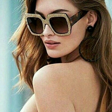 Luxo Praça de Grandes Dimensões óculos de Sol Mulheres Designer de Marca Retro Big Quadro Óculos de Sol Feminino Óculos de Sol Femne Eyewear 5111 2024 - compre barato