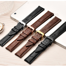14/16/18/20/22/24 mm Genuine Watch bands Leather belt Stainless Steel Buckle Clasp watchband black strap for Tissot Armani / DW 2024 - buy cheap
