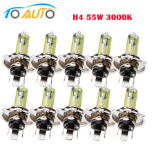 10pcs H4 55W 12V Yellow Halogen Bulbs 3000K Super Bright Car Headlight Auto Lamp 2024 - buy cheap