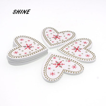 SHINE Wooden Sewing Buttons Scrapbooking Heart Colorful Mixed Two Holes 35 x 33mm 12 PCs Costura Botones Decorate bottoni botoes 2024 - buy cheap