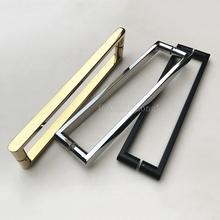 Manijas de puerta de vidrio para ducha, 1 unidad, oro/pulido, Cromo/mate, acero inoxidable negro, sin marco, C-C: 400mm, JF1252 2024 - compra barato