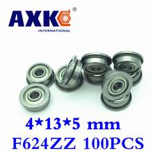 2021 New Arrival Real Rodamientos 100pcs F624zz 4x13x5mm Metal Shielded Bearing Flange F624 Zz Bushing Ball Bearings 4*13*5 Mm 2024 - buy cheap