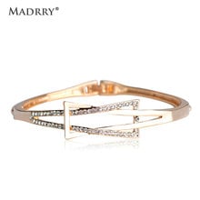 Madrry Zinc Alloy Metal Crystal Bangle for Women Fashion Gold color Exquisite Made Shiny Full Crystal Luxurious Jewelry Pulseira 2024 - buy cheap