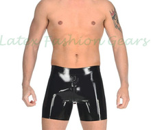 Hot Latex Boxer Shorts with an Attached Anal Condom Sheath Zipped Front 2024 - buy cheap