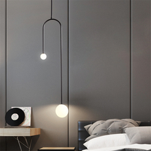 Подвесные светильники U-образной формы в скандинавском стиле, современный потолочный светильник для спальни, подвесные железные светильники для теплой гостиной, для кабинета, кухонные осветительные приборы 2024 - купить недорого