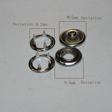 Snap button Sets Silver Tone No Sew Open Ring Snap Press Fastener Buttons 9.5mm 100set children's clothing button 2024 - buy cheap
