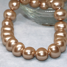 New arrival oval high grade elegant champagne natural shell pearl 13*15mm women gift loose jewelry making beads 15inch B2272 2024 - buy cheap