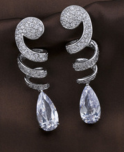 Water Drop Earring,Great Design,AAA+ Cubic Zirconia Fashion Brand Zircon Dangle Earring FOR WOMEN GIRLS 2024 - buy cheap