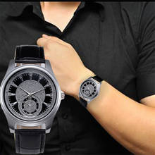 Irisshine #06 high quality Men watches brand gift New Men Leather Stainless Steel Dial Quartz Wrist Watch Luxury relogio 2024 - buy cheap