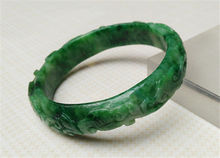 Pulsera de jadeíta verde Natural tallada a mano, brazalete Vintage chino AA, 58MM a, envío gratis 2024 - compra barato