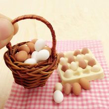 Mini huevo con bandejas para casa de muñecas, accesorios en miniatura, cocina, comida, juego de comida, escala 1:12 2024 - compra barato