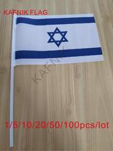 KAFNIK ,10/20/50/100pcs Israeli flag Israel hand wave flags 14 * 21CM decorative celebration polyester National Flag 2024 - buy cheap