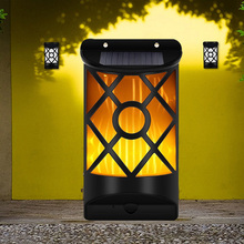 Luminária de parede com efeito de fogo solar ip65, luminária decorativa com efeito de chama, luz led 2835smd, iluminação criativa para casa e ambientes externos 2024 - compre barato