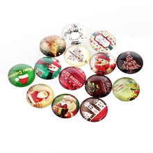 200pcs Mixed Color Christmas Ornaments Half Round/Dome Christmas Photo Glass Cabochons ForJewelry Making DIY Crafts Accessories 2024 - buy cheap