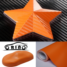 Película de revestimiento de vinilo para coche, rollo de fibra de carbono naranja 3D, tamaño 1.52x3 0m/rollo, lámina con burbuja de aire, 3D, cobertura de estilismo de la piel, blanco 2024 - compra barato