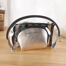 3pcs/set Travel Cosmetic Bag PVC Clear Makeup Bag Women Organizer Case Toiletry Bag Transparent Make up Box Toiletry Small Pouch 2024 - buy cheap