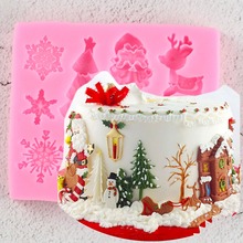 Molde de silicone série de natal, decoração de bolo, utensílio para confeitar, de chocolate 2024 - compre barato
