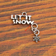 5pcs Let it Snow Charm Pendant fit Bracelet Necklace Tibetan Silver Plated Jewelry DIY Making Accessories 13x25mm 2024 - buy cheap