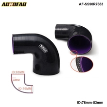 3"-3.25" 76mm - 83mm 90 Degree Silicone Elbow Reducer Tube Hose 4-Ply Black For Honda Civic EK 99-00 AF-SS90R7683 2024 - buy cheap