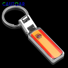 Car-Styling fashion decoration metal Spain National flag Badge Keychain Key Chain Ring Keyring Auto Accessories 2024 - buy cheap