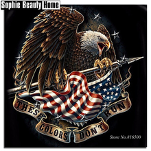 Diy 5D Diamond Painting Cross Stitch Animal Eagle and Flag Diamond Embroidery Pattern Full Drill Mosaic Home Decor Art 187140 2024 - buy cheap