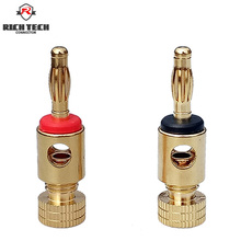 2pcs/1pair High quality banana plug connector gold plated black+red color 2024 - buy cheap