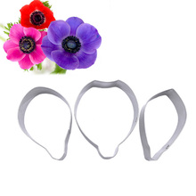 3 pcs/set Anemone Petal Set Stainless Steel Candy Biscuit Cookie Cutters Fondant Cake Decorating Tools 2024 - buy cheap
