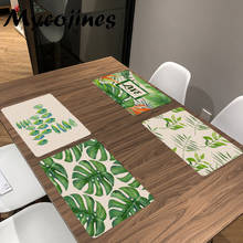 Свежий зеленый узор с растениями, Настольный коврик для кухни, украшение для стола, салфетка для свадебного стола, столовые принадлежности 2024 - купить недорого