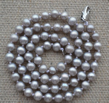 100% Real Pearl Necklace, Gray 18 Inches 4-5mm Freshwater Pearl Necklace ,Perfect Lady's Jewelry,Handmade Jewellery 2024 - buy cheap