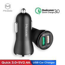 Автомобильное зарядное устройство Mcdodo, USB 3,0 мобильный телефон, быстрая зарядка, двойной USB QC 3,0, автомобильное зарядное устройство для Samsung, Xiaomi, зарядное устройство для планшета 2024 - купить недорого