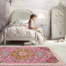 Модный ковер в скандинавском стиле, ковер с розовыми цветами для девочек, ковер для комнаты принцессы для гостиной, спальни, прикроватный напольный коврик, под заказ 2024 - купить недорого