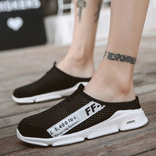 2018 plus size 39-46 Men Casual Sandals Summer Breathable Mesh Slipper outdoor men Slippers men Beach Slippers 2024 - buy cheap