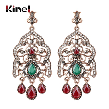 Kinel Charm Bohemian Super Big Drop Earrings For Women Antique Gold Crystal Vintage Wedding  Jewelry For Earrings Gift 2018 New 2024 - buy cheap