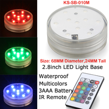 (12pcs/lot) 3AAA Battery Operated Remote Controlled 10Multicolor RGB LED Waterproof Vase Light,Submersible Led Light For Decor 2024 - buy cheap