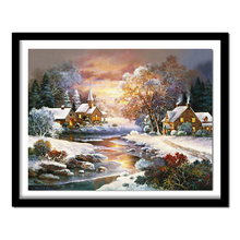 Diamante bordado 5D DIY diamante pintura nieve casa paisaje diamante pintura punto de cruz diamante BJ1663 2024 - compra barato