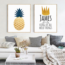 Golden Pineapple Nordic Style Wall Art Canvas Painting Motivational Home Decor Kids Room Room Painting Posters Canvas Painting 2024 - buy cheap