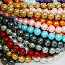 Separador con perla de cristal suelta, bola redonda, 10mm, blanco, negro, verde, rojo índigo mezclado para fabricación de joyas, PS-BBD013 artesanal 2024 - compra barato