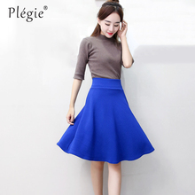 Plegie Skirts Womens High Waist Midi Skirt Spring Summer Streetwear Tutu Skirt Black Pink WineRed Faldas Mujer Moda 2022 2024 - buy cheap