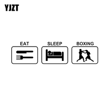 YJZT 17.6*4.5CM Sleep Eat And Boxing Decor Car Sticker Silhouette Vinyl High Quality Accessories C12-0779 2024 - buy cheap