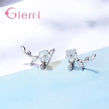 Pendientes de plata esterlina 925 para mujer, aretes con forma de rama de hojas, auténtica y Original, joyería 2024 - compra barato