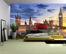 Papel tapiz 3d personalizado para paredes, Mural 3 D de Reino Unido, puente de Londres, murales de autobús rojo, papel de pared, Fondo de TV, paisaje decorativo 2024 - compra barato